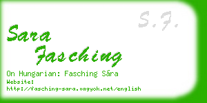 sara fasching business card